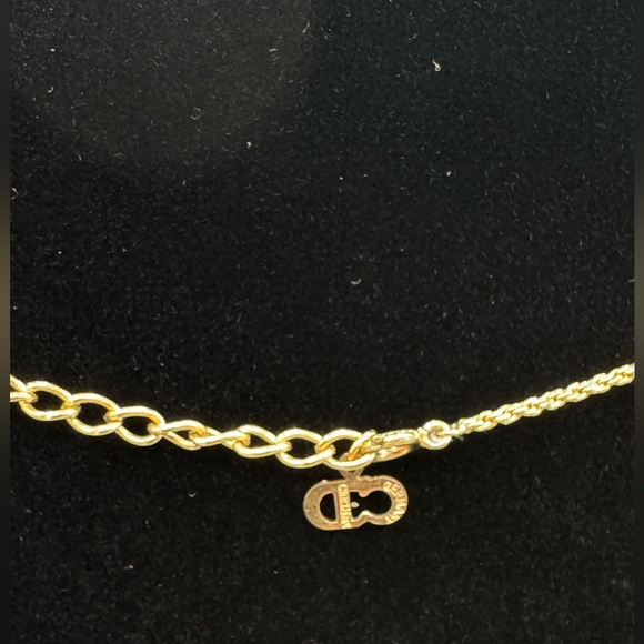 Vintage Christian Dior CD Logo Necklace – Gold-Tone Rope Chain – Made in Germany - Picture 5 of 9
